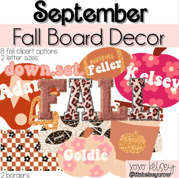 Preview of September Fall Bulletin Board // Pumpkin & Football Decor