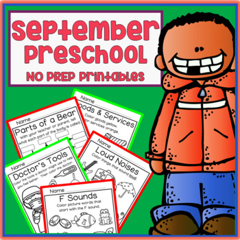 September Fall Preschool Printable Packet NO PREP by Tristen Dixon