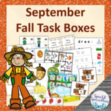 September Fall Task Boxes - Language, Math, Fine Motor, & Basic Skills Task Card