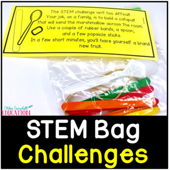 Preview of Send Home Family Project STEM Activities - Take Home STEM Challenges in a Baggie