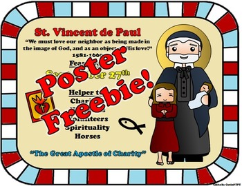 Preview of September Feast Day Catholic Saint Poster - Saint Vincent de Paul