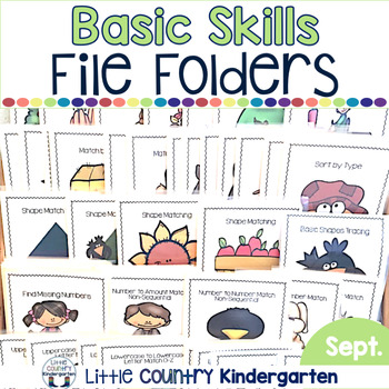 Preview of September File Folder Activities for Special Education - Basic Concepts