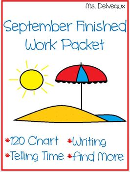 Preview of September Finished Work Packet - First and Second Grade Focus