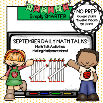 Preview of September First Grade Digital Daily Math Talks For GOOGLE SLIDES