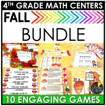 Preview of Fall Math Centers | 4th Grade Math Games BUNDLE