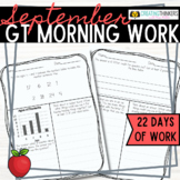 September Gifted Students Activities Morning Work
