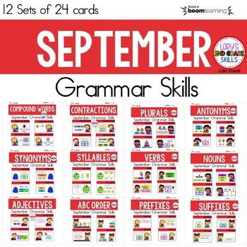 Preview of September Grammar Skills BOOM Cards