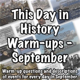 This Day in History Warm-ups for September