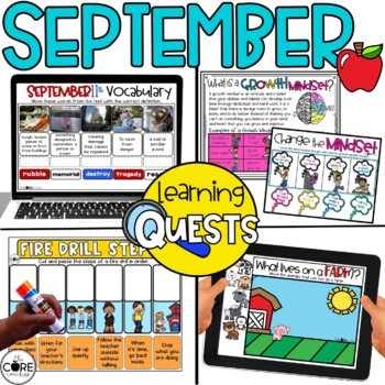 Preview of September Lesson Plans - Farms, 9/11, Fire Safety, Growth Mindset Activities