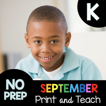Preview of September Independent Work Pack for Kindergarten - Daily Review Math Phonics