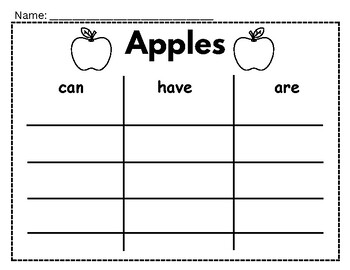 Preview of September Informational Writing Graphic Organizers and Paper: Apples and Leaves
