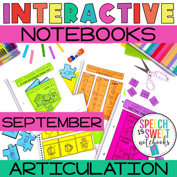 Preview of Back to School Speech Therapy | Articulation Activities | Interactive Notebook