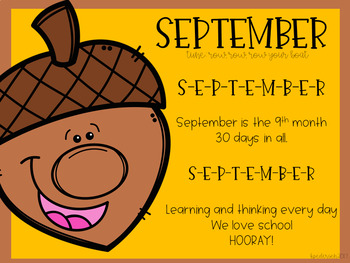 September Interactive Calendar Flipchart for 1st Grade by Growing Kinders