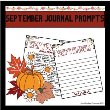 September Journal Prompts by Heidi Fischer Creations | TPT