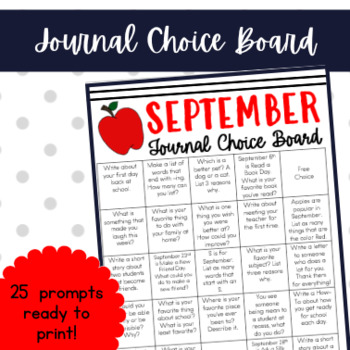 Preview of September Journal Prompts