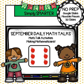 Preview of September Kindergarten Digital Daily Math Talks For GOOGLE SLIDES