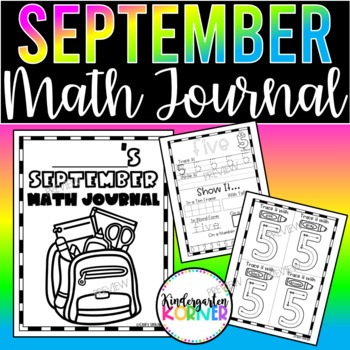 Preview of September Kindergarten Math Journals Beginning of the Year Journal Number Sense