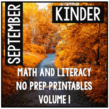 Preview of September Kindergarten Math and Literacy Packet NO PREP
