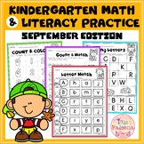 September Kindergarten Math and Literacy Practice