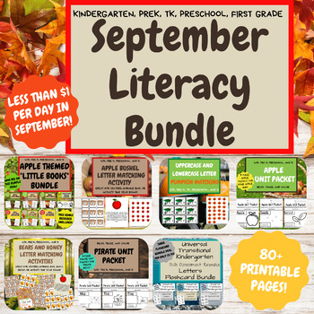 Preview of September Literacy Bundle - Kindergarten, First Grade , PreK, TK, UTK, Preschool