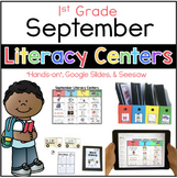 September Literacy Center 1st Grade (Google Slides & Seesaw)
