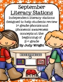 September Literacy Stations: Phonics and Literacy Centers