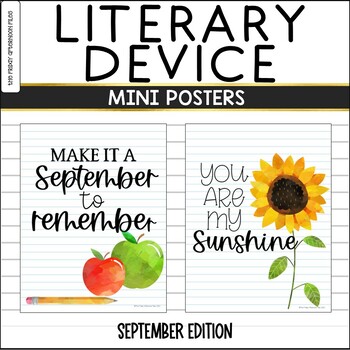 Preview of September Literary Device Posters | Figurative Language 