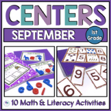 First Grade Math And Literacy Centers September Games And 
