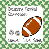 September Math - Football Number Cube Game - Evaluating Ex