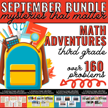 Preview of 3rd Grade September Learning League Adventures- MATH BUNDLE