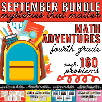 Preview of 4th Grade September Learning League Adventures- MATH BUNDLE