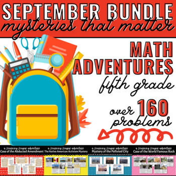 Preview of 5th Grade September Learning League Adventures- MATH BUNDLE