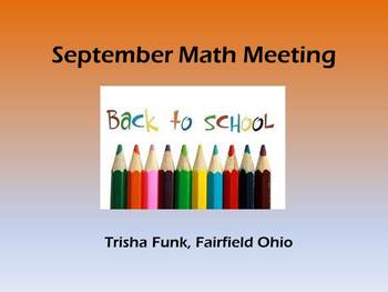 Preview of September Math Meeting