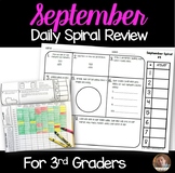 September Math Spiral Review: Daily Math for 3rd Grade (Pr