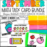 September Math Task Card Activities Centers, Scoot Fast Fi