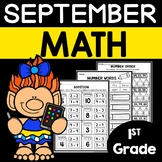 September Math Worksheets 1st Grade Fall Back to School Workbook Activities Fun