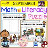 September Math and Literacy Puzzles