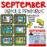 September Math and Literacy Worksheets Digital and Printab