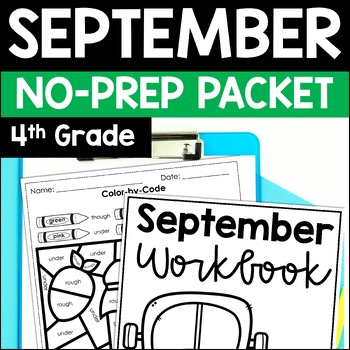 Preview of September Math and Reading Packet | 4th Grade Fall Review Activities