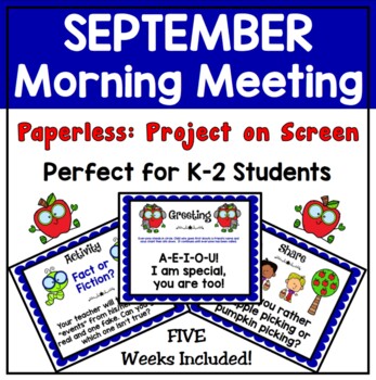Preview of September Morning Meeting PAPERLESS PowerPoint and Google Slides