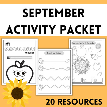 Preview of September Morning Work Early Finisher Packet for Preschool PreK & Kindergarten