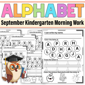 Preview of September Morning Work for Kindergarten | September Themed Daily Review
