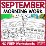 September Morning Work for Kindergarten - September Worksh