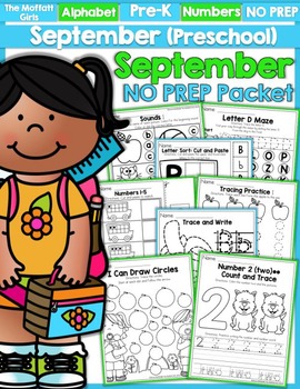 Preview of September NO PREP Packet (Preschool)