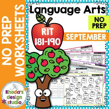 Preview of September: NWEA NO Prep ELA Reading Practice Worksheets RIT Band 181-190 Spiral