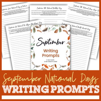 September National Days Writing Prompts by Blessed Homeschool Printables