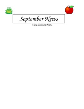 Preview of September Newsletter Template
