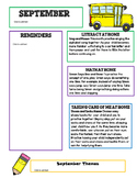 September Newsletter Template with Home Connections for Preschool