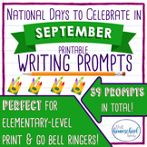 September No Prep National Days Writing Prompts