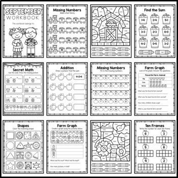 September No Prep Worksheets | Ready to Print | Back to School Workbook